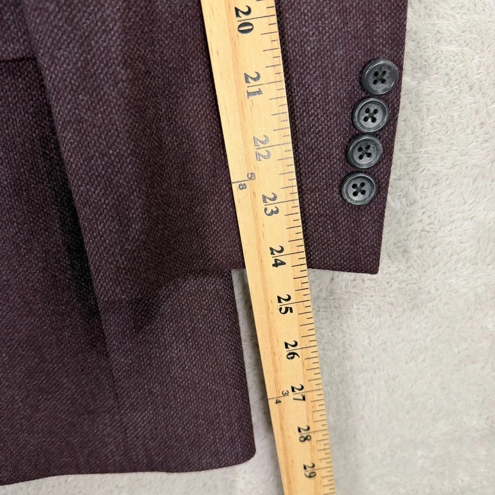 Jos A Bank Mens 42R Tailored Fit Blazer Signature Collection Plum Purple Wool